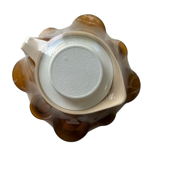 Vintage Alladin Plastics Holiday Set 2.5 Qt Pitcher Tray Goblets Amber New Retro - Picture 5 of 8